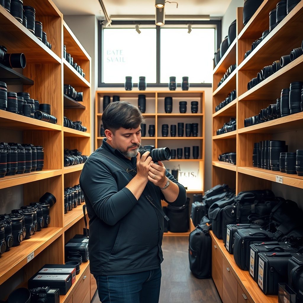 Camera equipment on display
