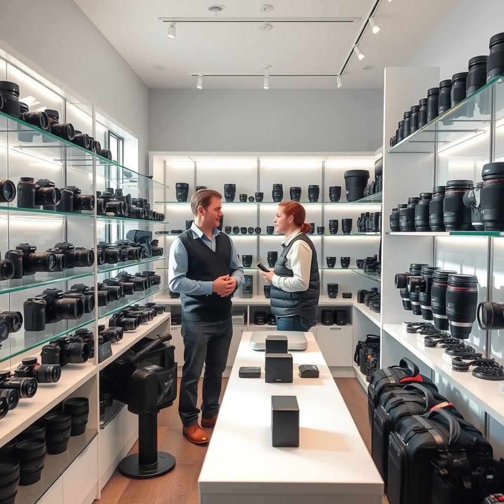 Camera equipment display at Camera Hub