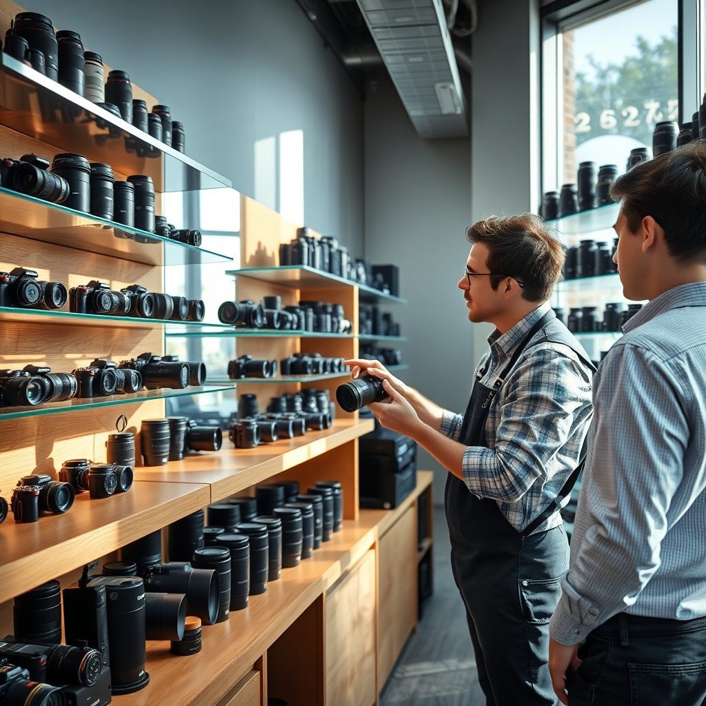 Camera equipment display at Camera Hub